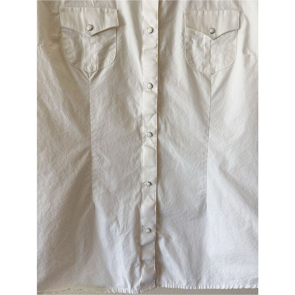 Wrangler Western Pearl Snap Button Down Shirt Cotton Embroidered Yoke Boho - Picture 5 of 10